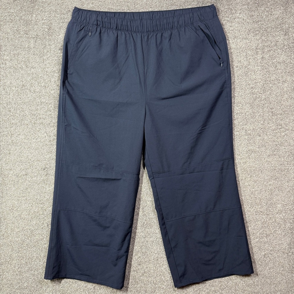 Old Navy StretchTech Quick Dry Pants XL Navy Blue Wide Leg Cropped Joggers